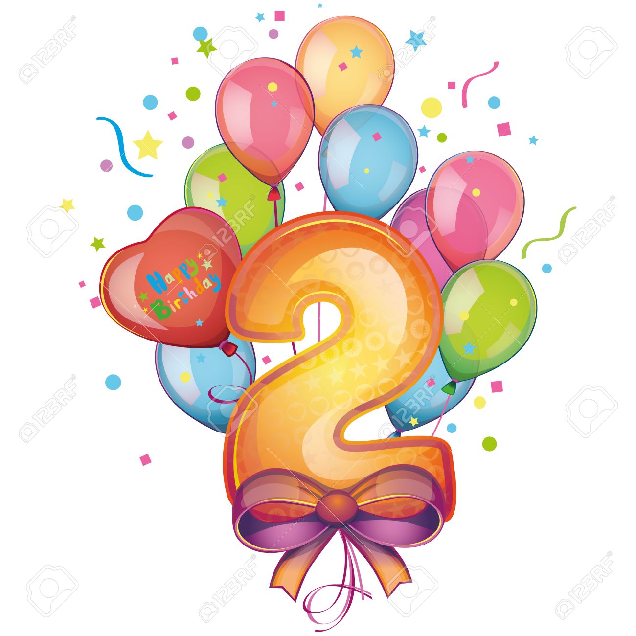2 happy birthday balloons royalty free cliparts vectors and stock