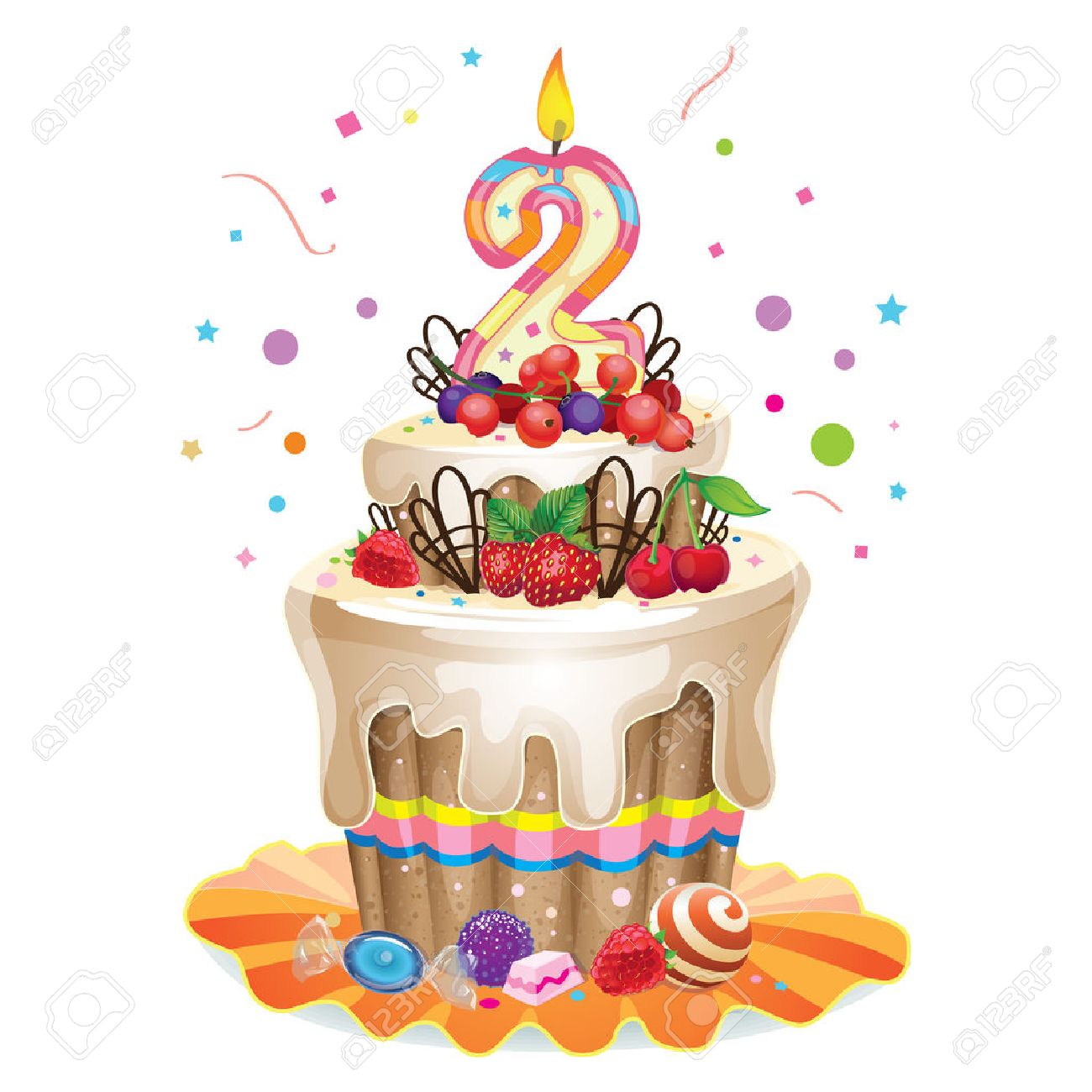 222 Torta Di Compleanno 2 Anni Foto stock - Foto stock gratuite e royalty  free da Dreamstime