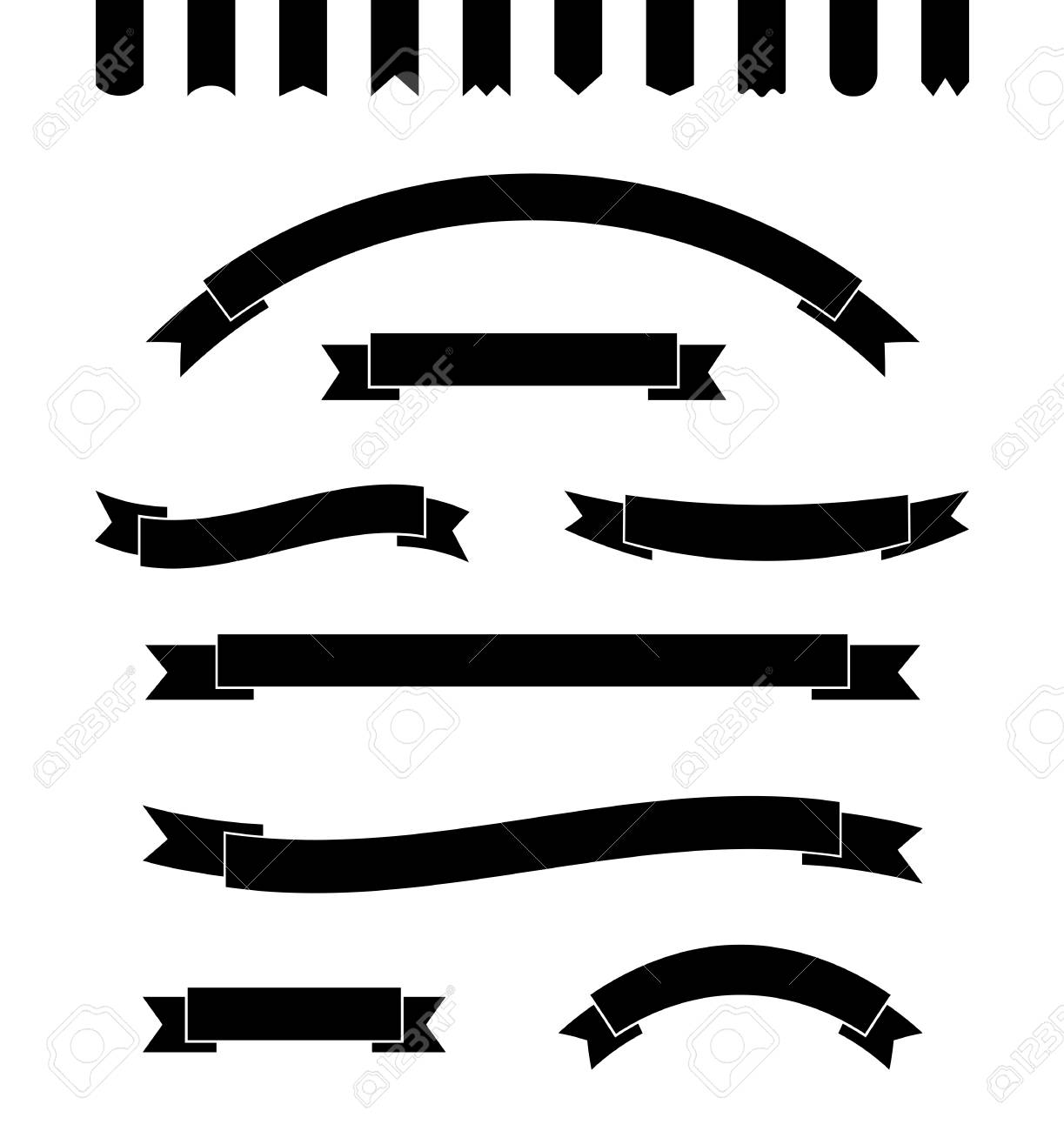 単純な白黒旗のセット ベクトルの図 のイラスト素材 ベクタ Image