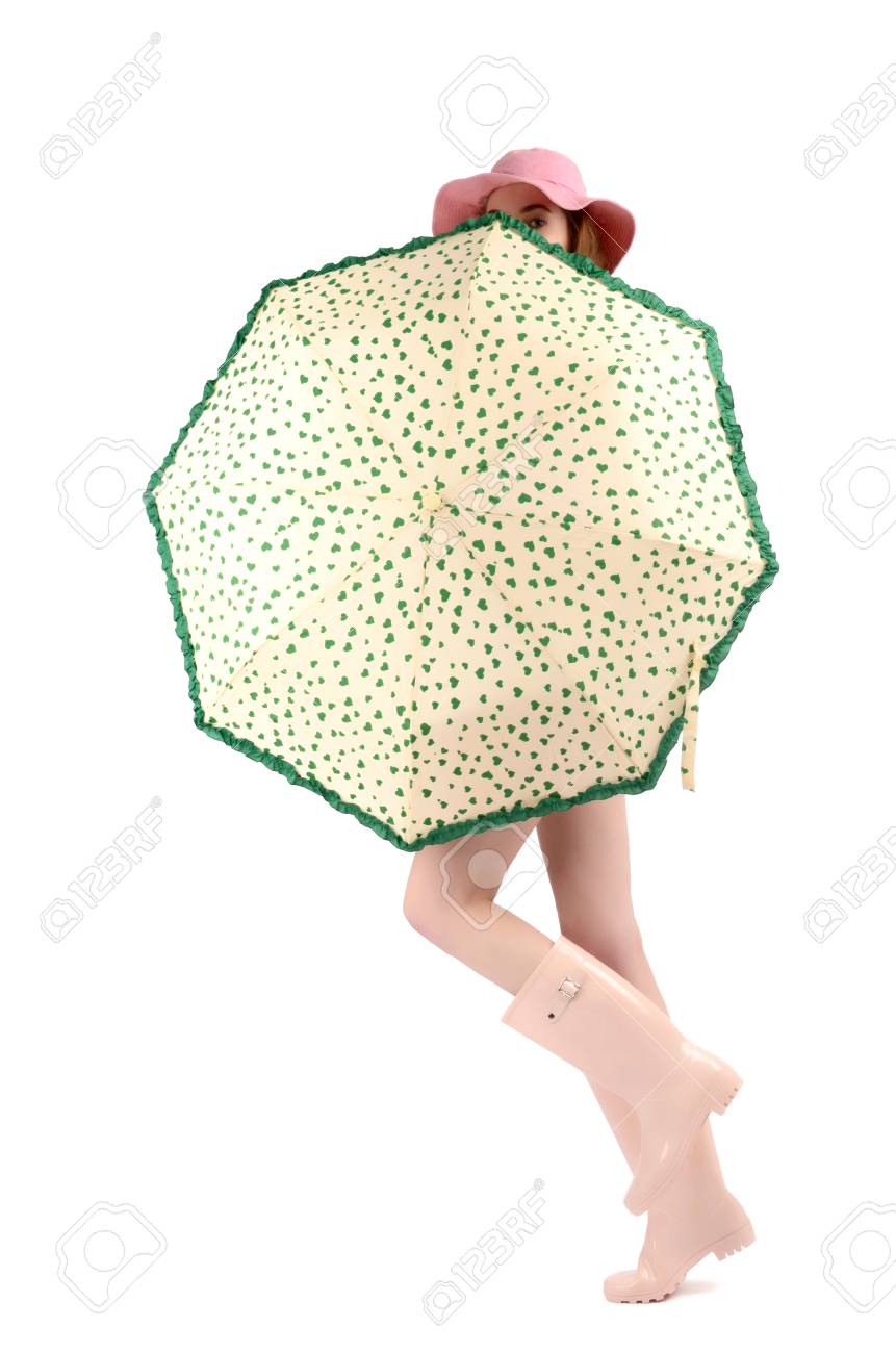green umbrella hat