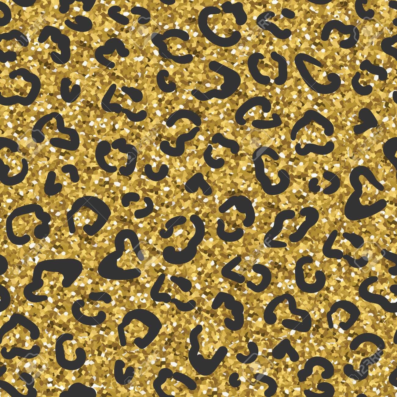 Gold Leopard Skin Print Of Spot With Glitter. Seamless Pattern With Splash  Royalty Free SVG, Cliparts, Vectors, and Stock Illustration. Image  122377682.