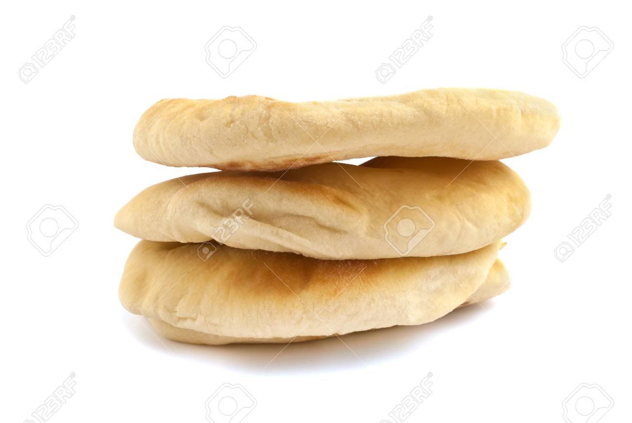 Pile Of Pita Bread On White Background Stock Photo Picture And Royalty Free Image Image 18285893