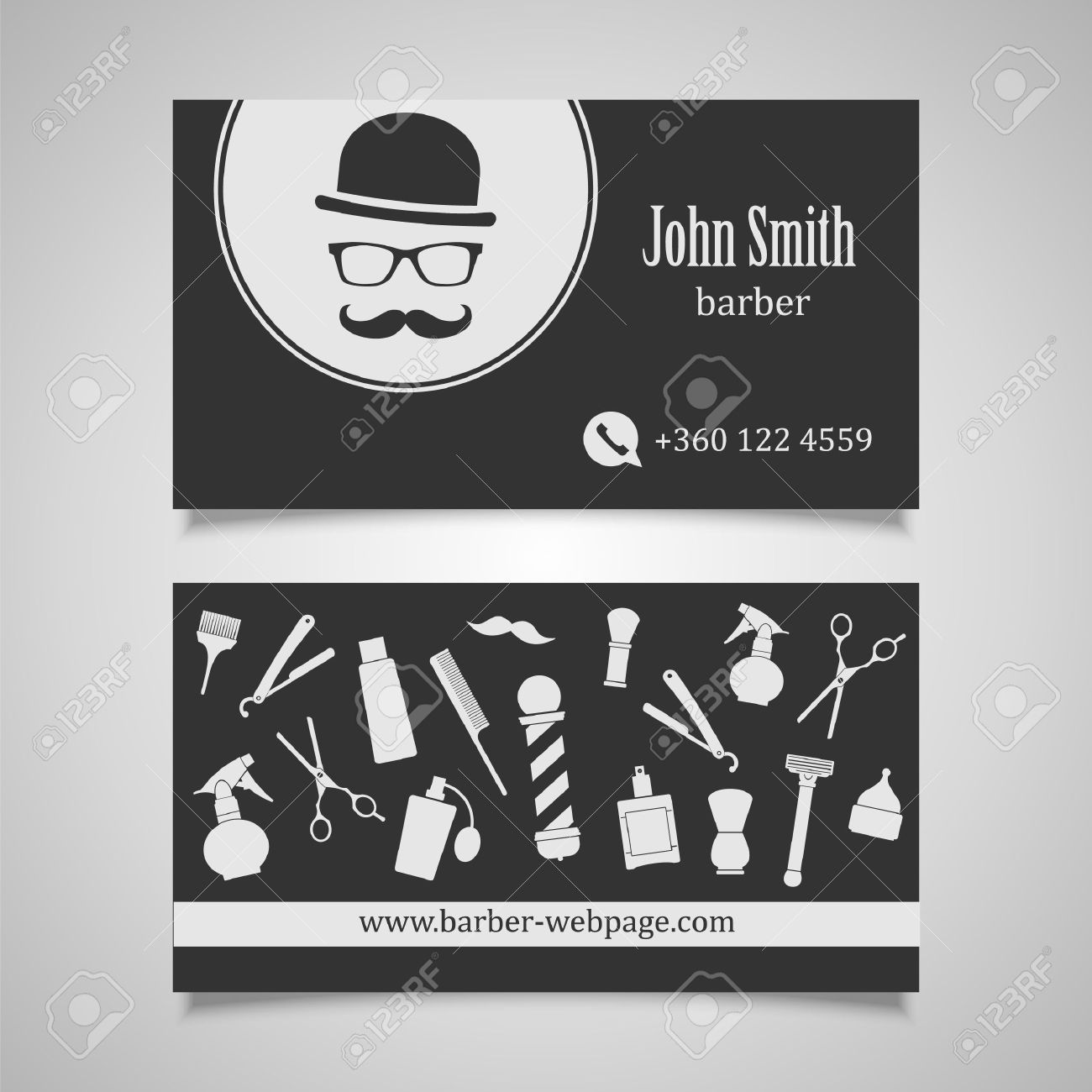 barber business card template