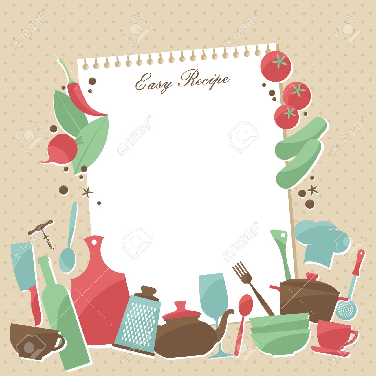 vector recipe page design vintage style cooking book page with recipe page design