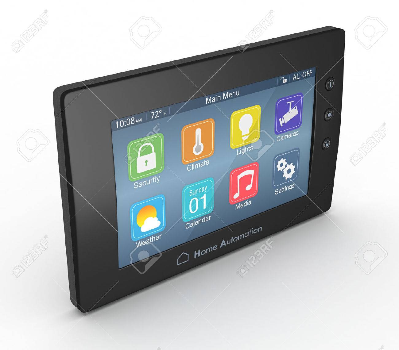 One Control Panel For Home Automation System (3d Render) Stock Photo,  Picture and Royalty Free Image. Image 34380935.