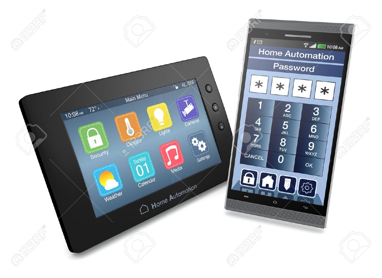 Smartphone Home Automation control panel for home automation system with a smartphone with Smartphone Home Automation control panel for home automation system with a smartphone with