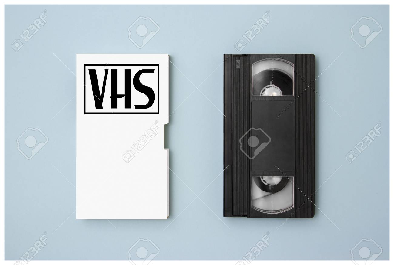 clear vhs cassete design houses mock up retro tv videotape cover