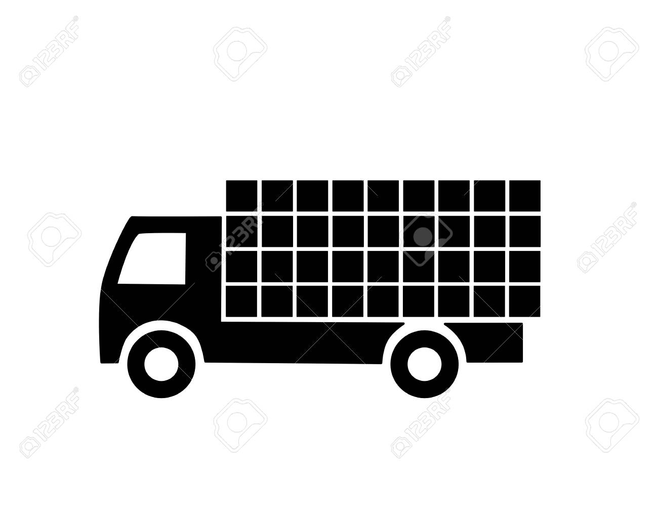 黒いシルエットのトラックのイラスト素材 ベクタ Image