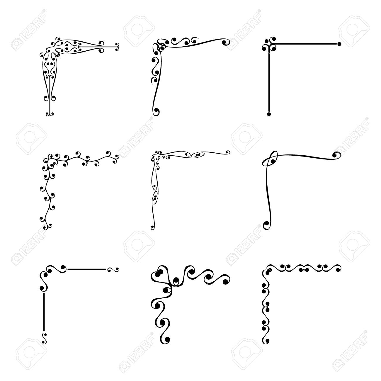 Decorative Corner Frame Set のイラスト素材 ベクタ Image