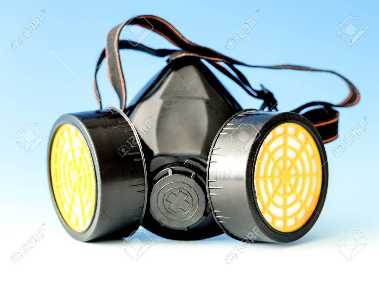 respiratory protection mask on blue respritory protection
