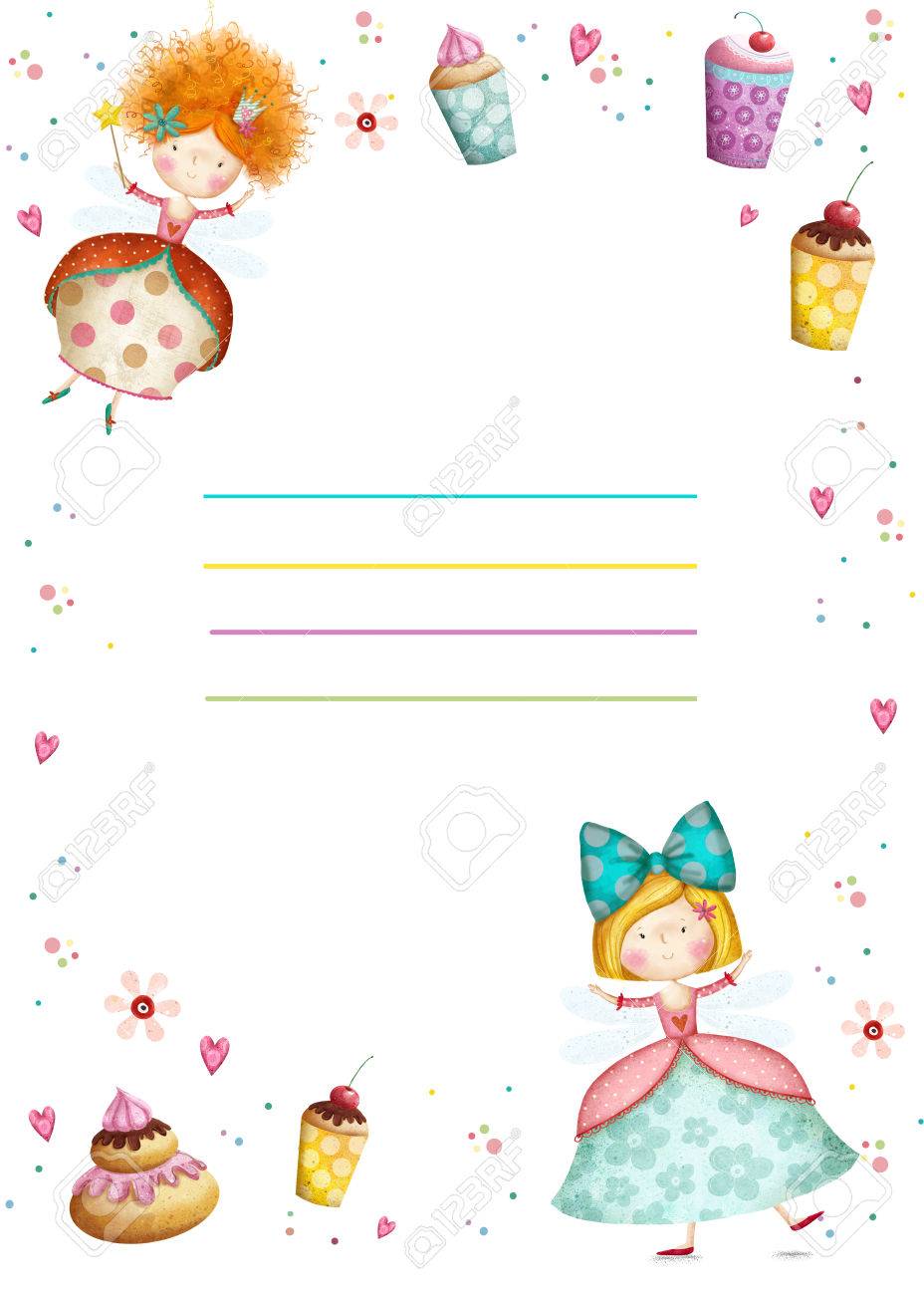 Happy Birthday Invitation Party Invitation Cute Small Princesses