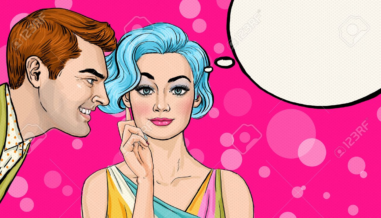 pop art couple pop art love shopping time sale and discount