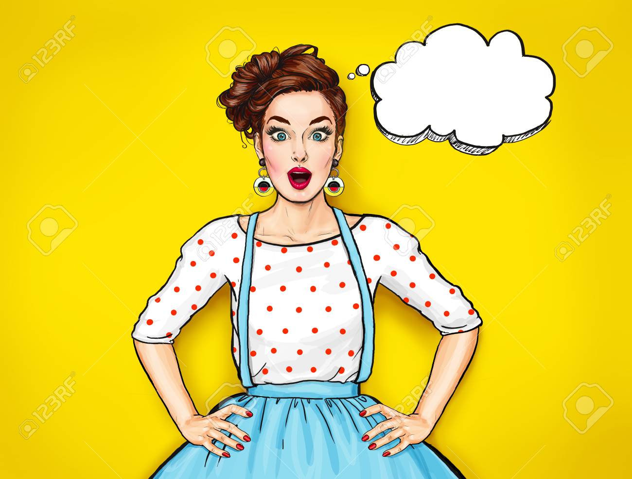 Surprised young woman with open mouth.Comic woman. Gossip girl. Amazed women. Pop Art girl. - 87152029 Surprised young woman with open mouth.Comic woman. Gossip girl. Amazed women. Pop Art girl. - 87152029