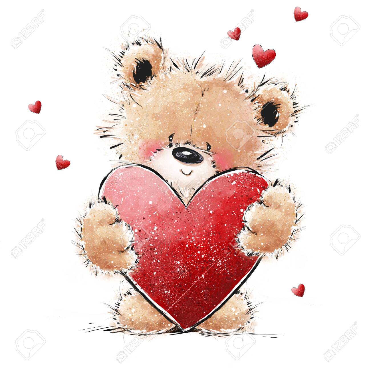 red cute teddy bear