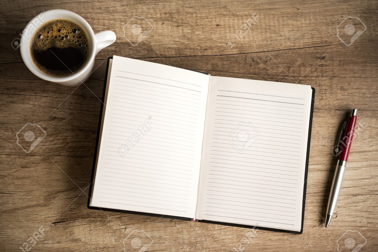 Table Top View notebook on wooden table, top view stock photo, picture and Table Top View notebook on wooden table, top view stock photo, picture and