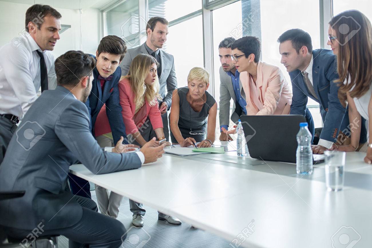 successful corporate people having