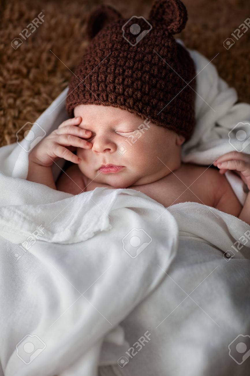 Newborn Baby Relaxing In Serenity Nap Baby Boy Sleeping With