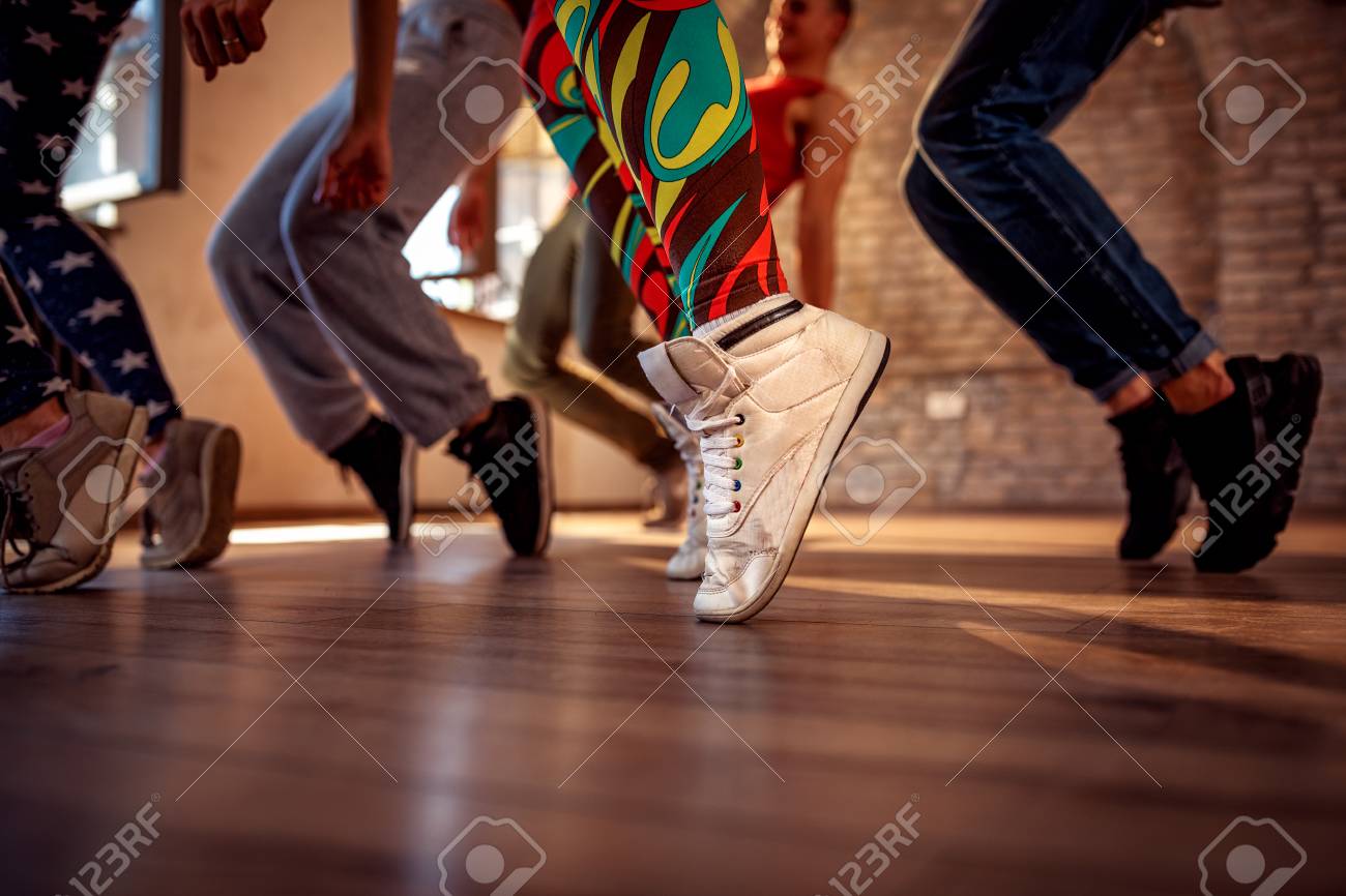 leg swings during fitness training close up - 105583354 leg swings during fitness training close up - 105583354