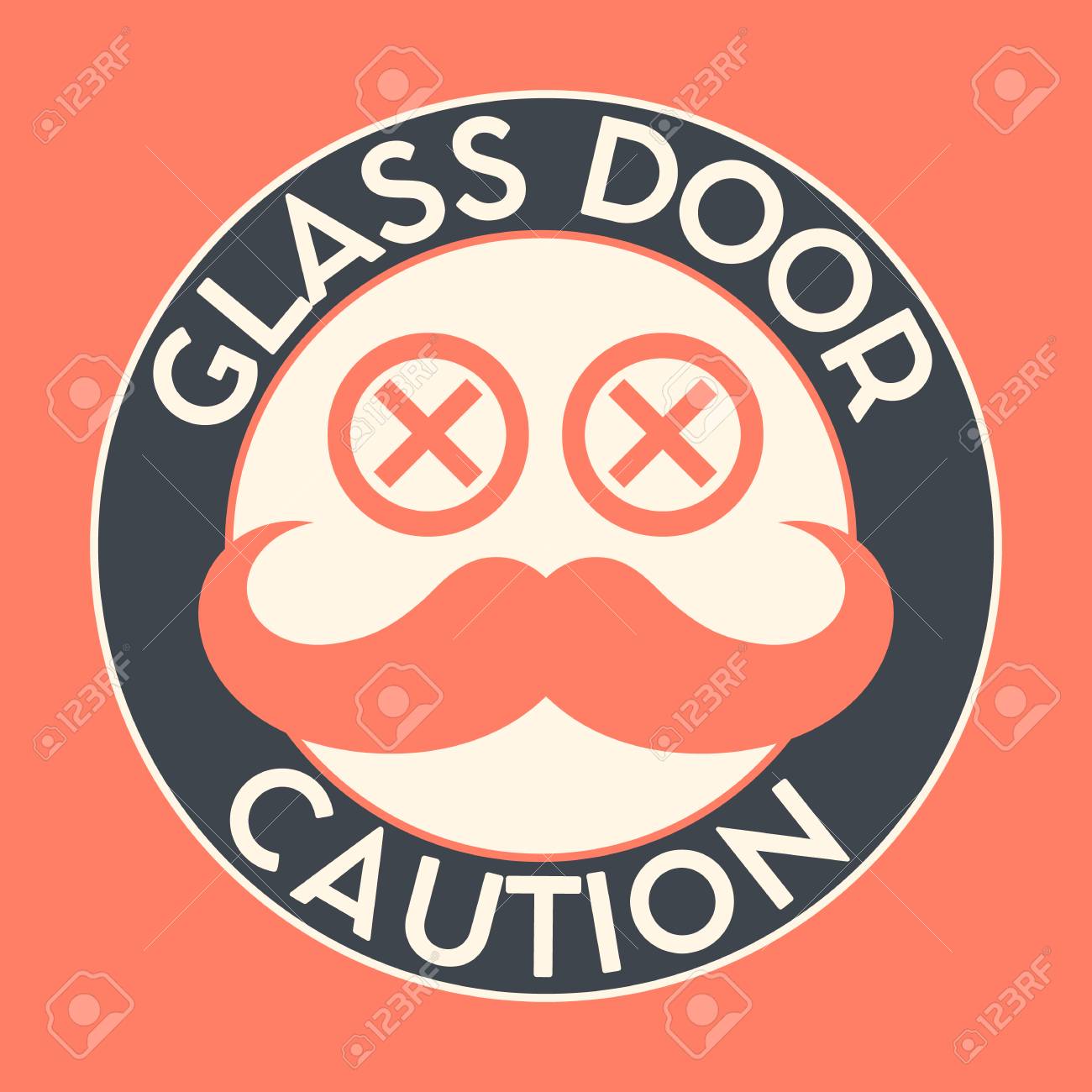 Trendy Aufkleber Auf Der Glastur Silhouette Hipster Augen Und Schnurrbart Vektor Illustration Lizenzfrei Nutzbare Vektorgrafiken Clip Arts Illustrationen Image