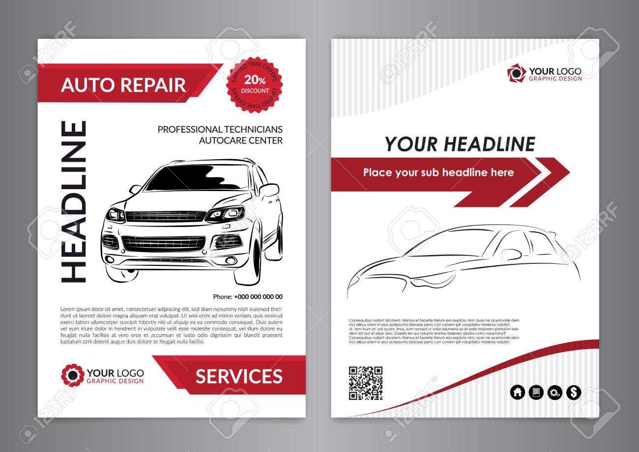 set a4 auto repair business layout templates automobile magazine