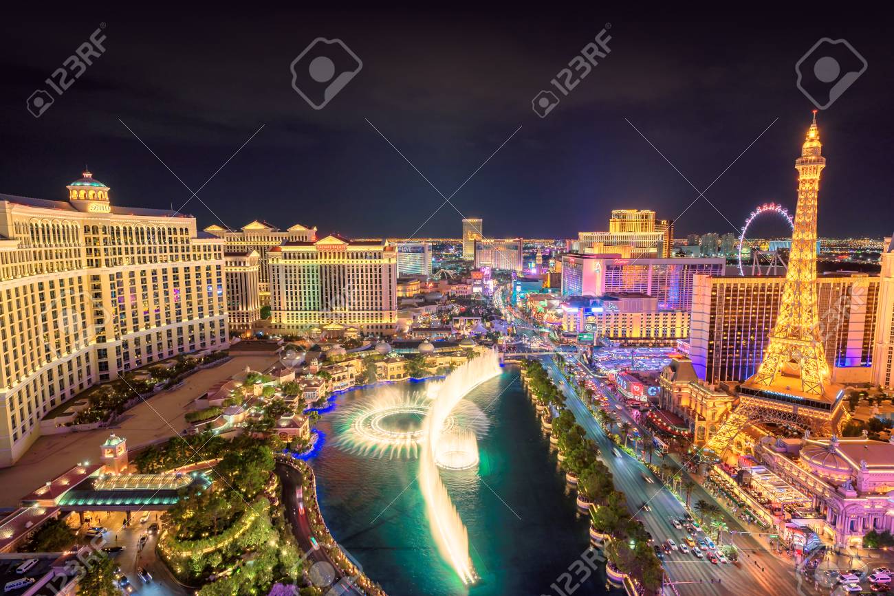 Aerial las night picture strip vegas, teenyangle
