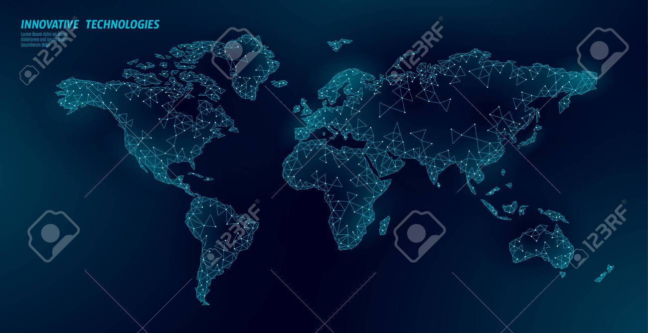 low poly world map planet earth global business connection online world maps online free