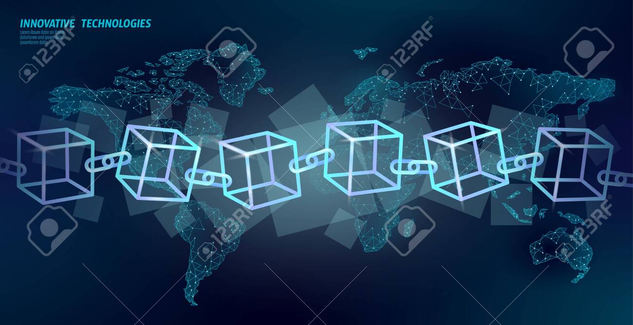 Blockchain Cube Chain Symbol Square Code. Big Data International Flow. Blue  Neon Glowing Planet Earth Map. Cryptocurrency Finance Bitcoin Business  Concept Vector Illustration Template. Royalty Free SVG, Cliparts, Vectors,  and Stock Illustration.