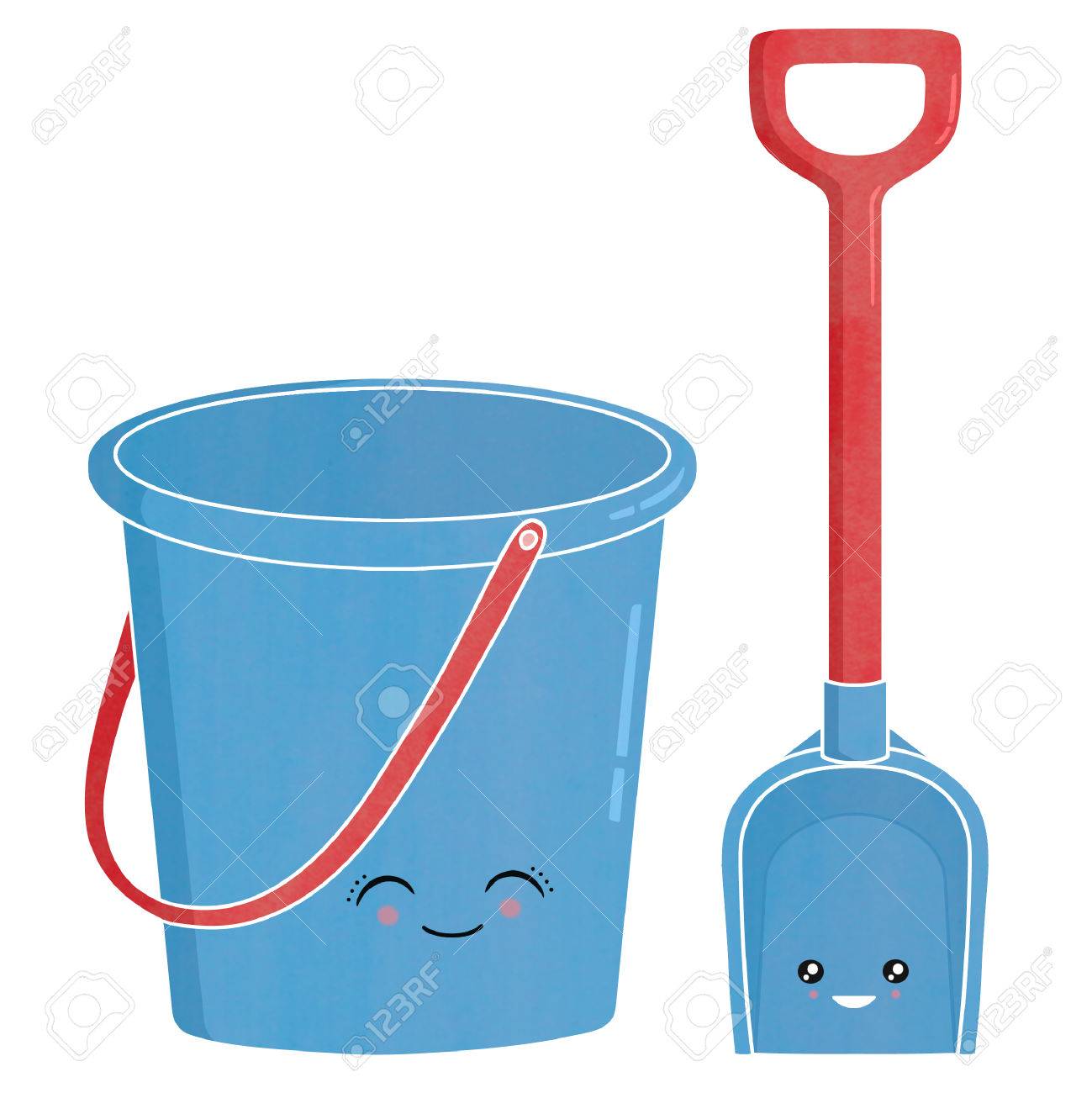 Bucket And Spade Illustration Kawaii Style Stock Vector Bucket And Spade Illustration Kawaii Style Stock Vector