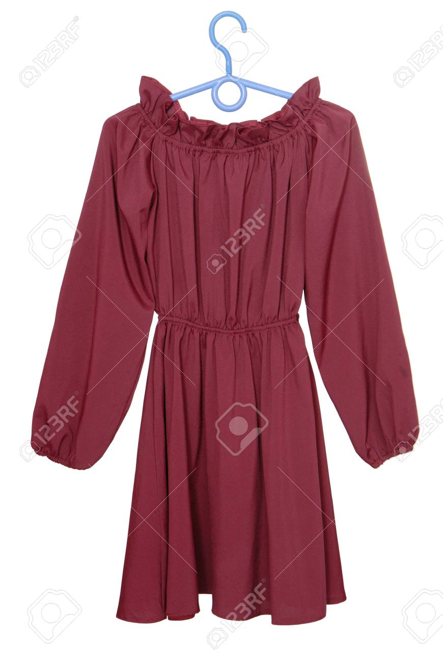 long sleeve burgundy gown