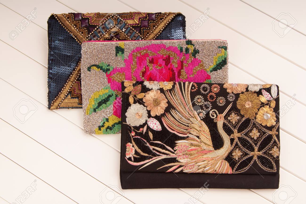embroidery clutch