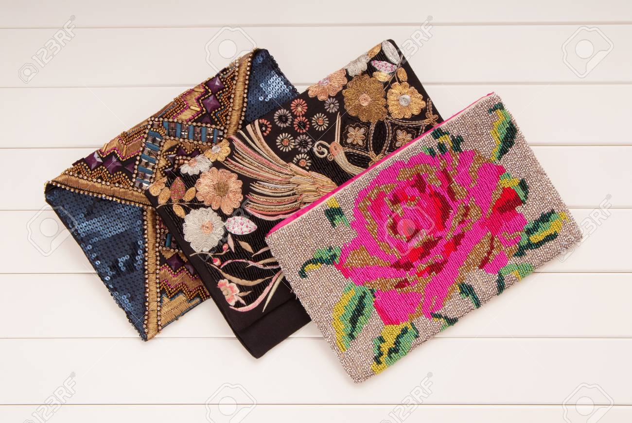 embroidery clutch