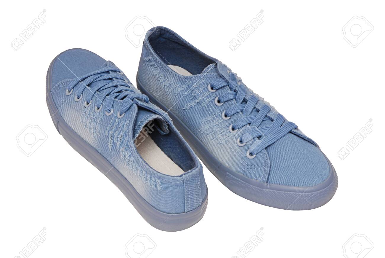 light blue denim shoes