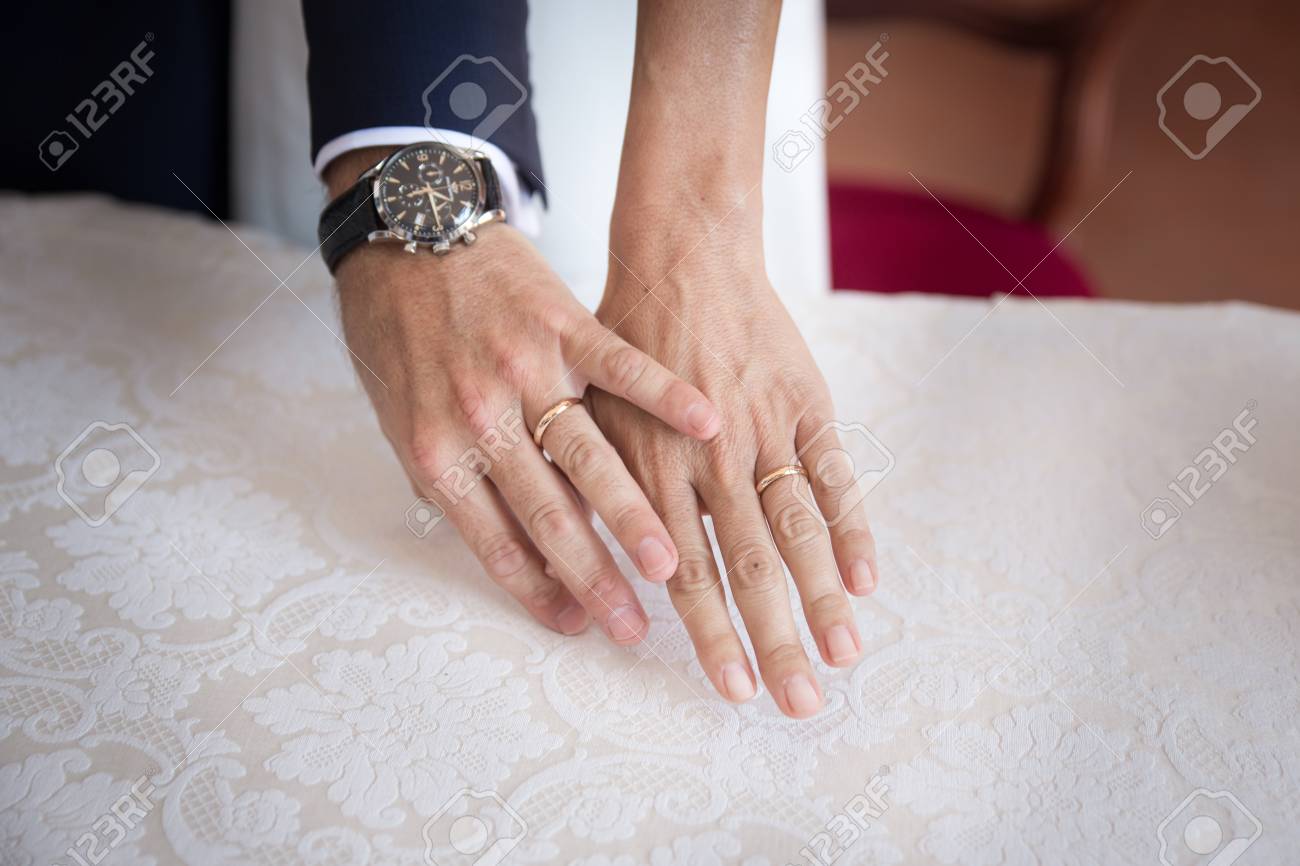 Wedding Ceremony Or Engagement Concept Wedding Rings Exchange Stock Photo Picture And Royalty Free Image Image 97850268