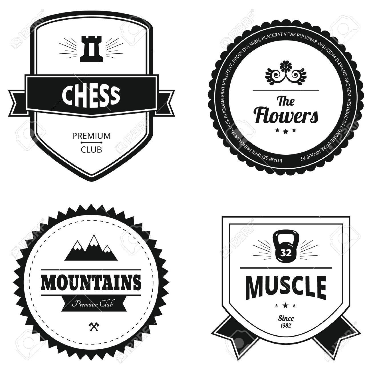 Download Set Of Retro Logos Vintage Badge Templates Vector Illustrations Royalty Free Cliparts Vectors And Stock Illustration Image 67177034