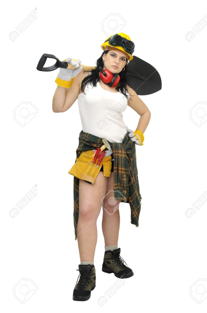 Girl construction worker