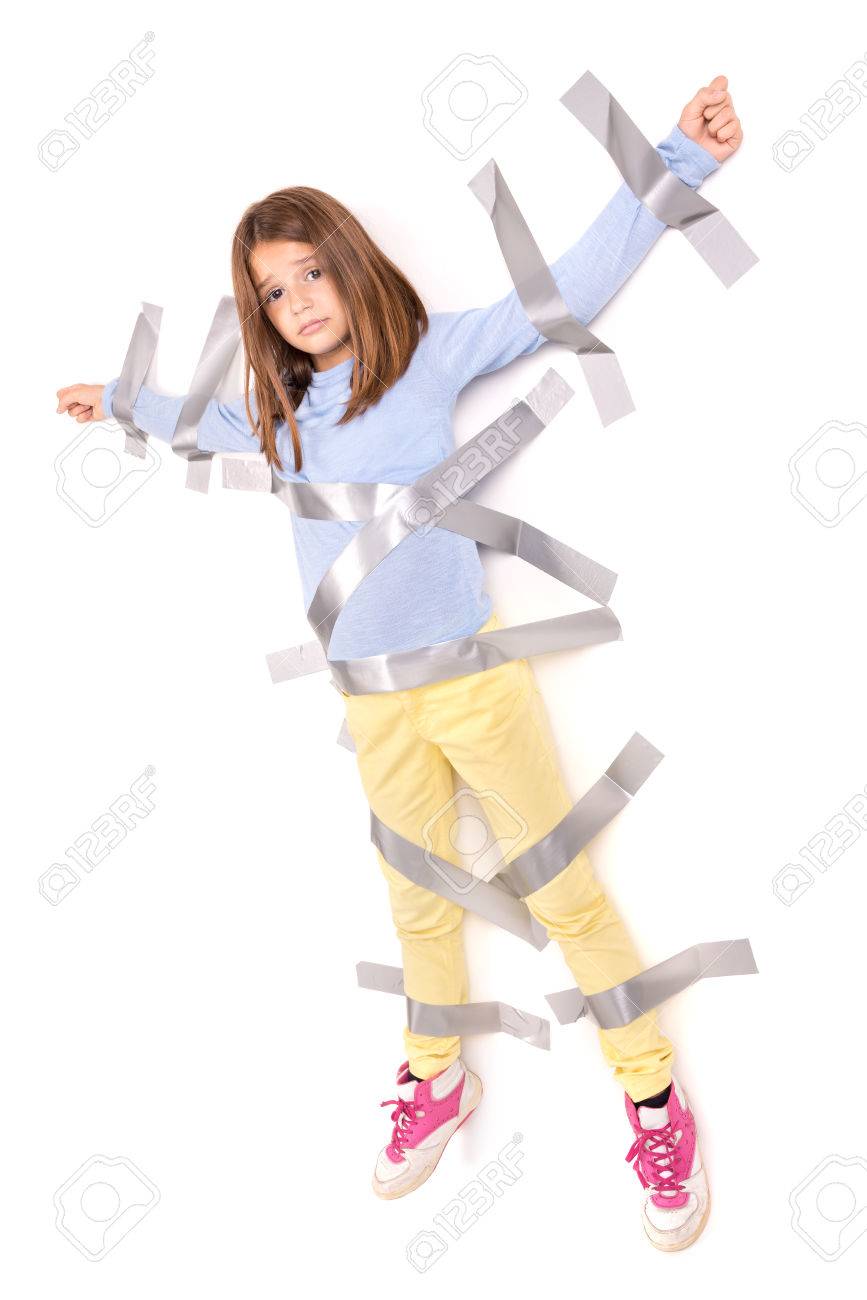 Girl Tied Up With Duct Tape
