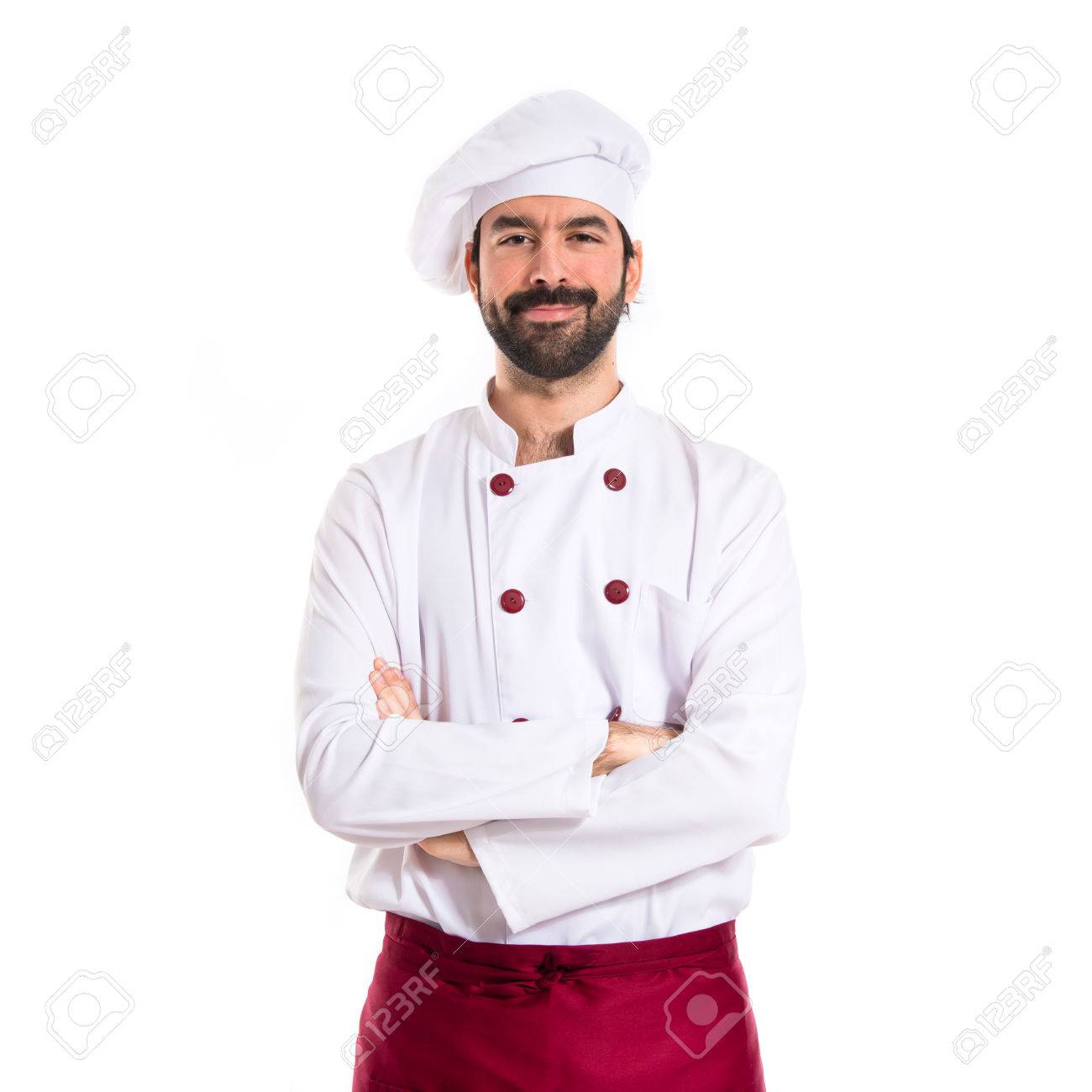 Chef with his arms crossed over white background - 34709936 Chef with his arms crossed over white background - 34709936