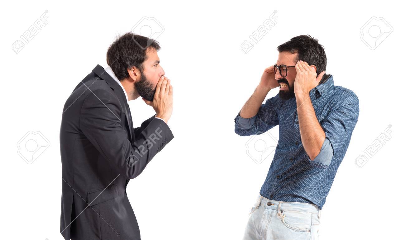 Personne En Colere Avec Son Frere Sur Fond Blanc Banque D Images Et Photos Libres De Droits Image