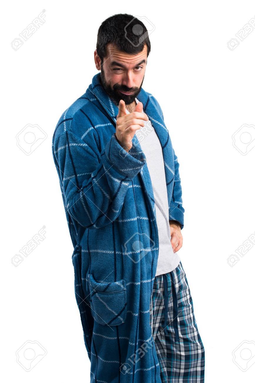 man in dressing gown