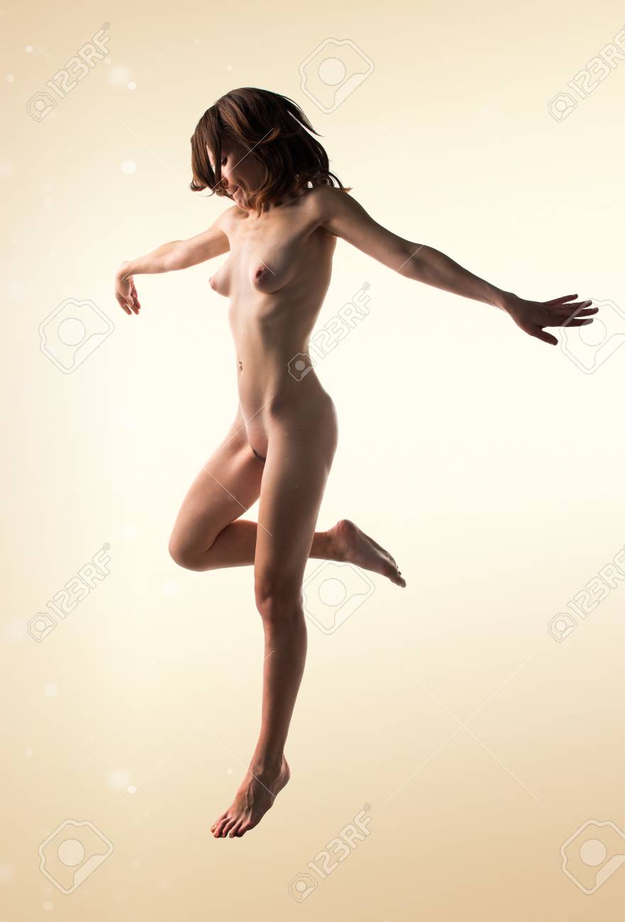 Naked Pretty Girl Jumping Stock Photo, Picture And Royalty Free Image.  Image 54994359.