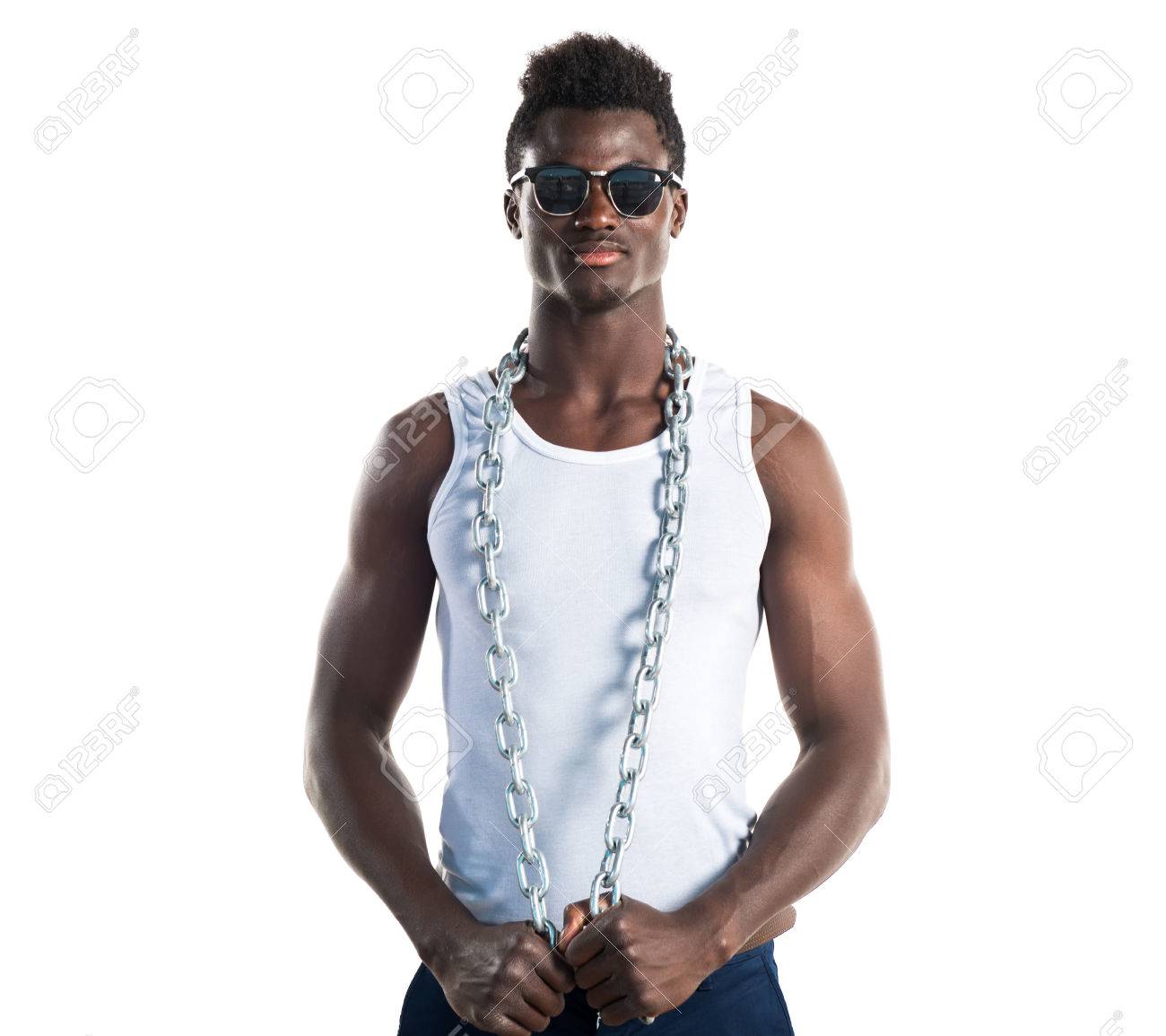 Chaînes Bel Noir Soleil Des Lunettes De Et Avec Homme Y6gyb7f
