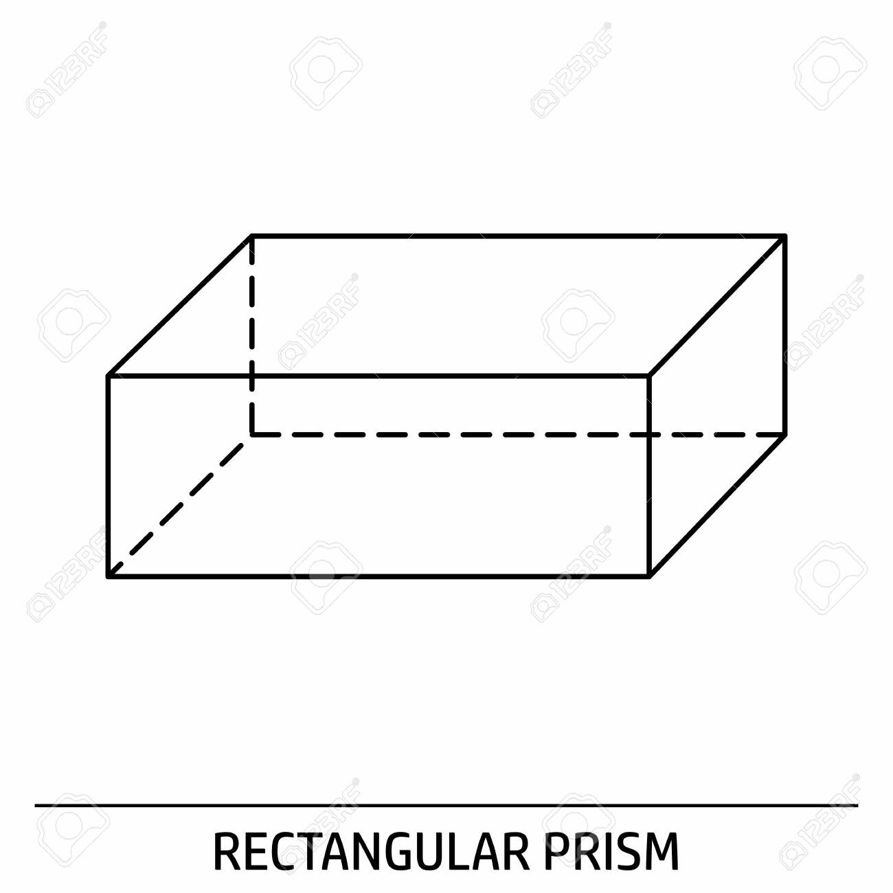 A Rectangular Prism Outline Icon On White Background Royalty Free SVG,  Cliparts, Vectors, and Stock Illustration. Image 151216304.