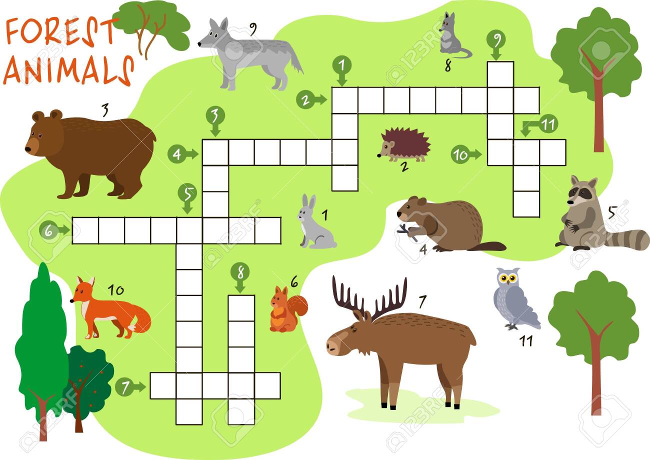 Palavras cruzadas com animais africanos jogos puzzle planilha