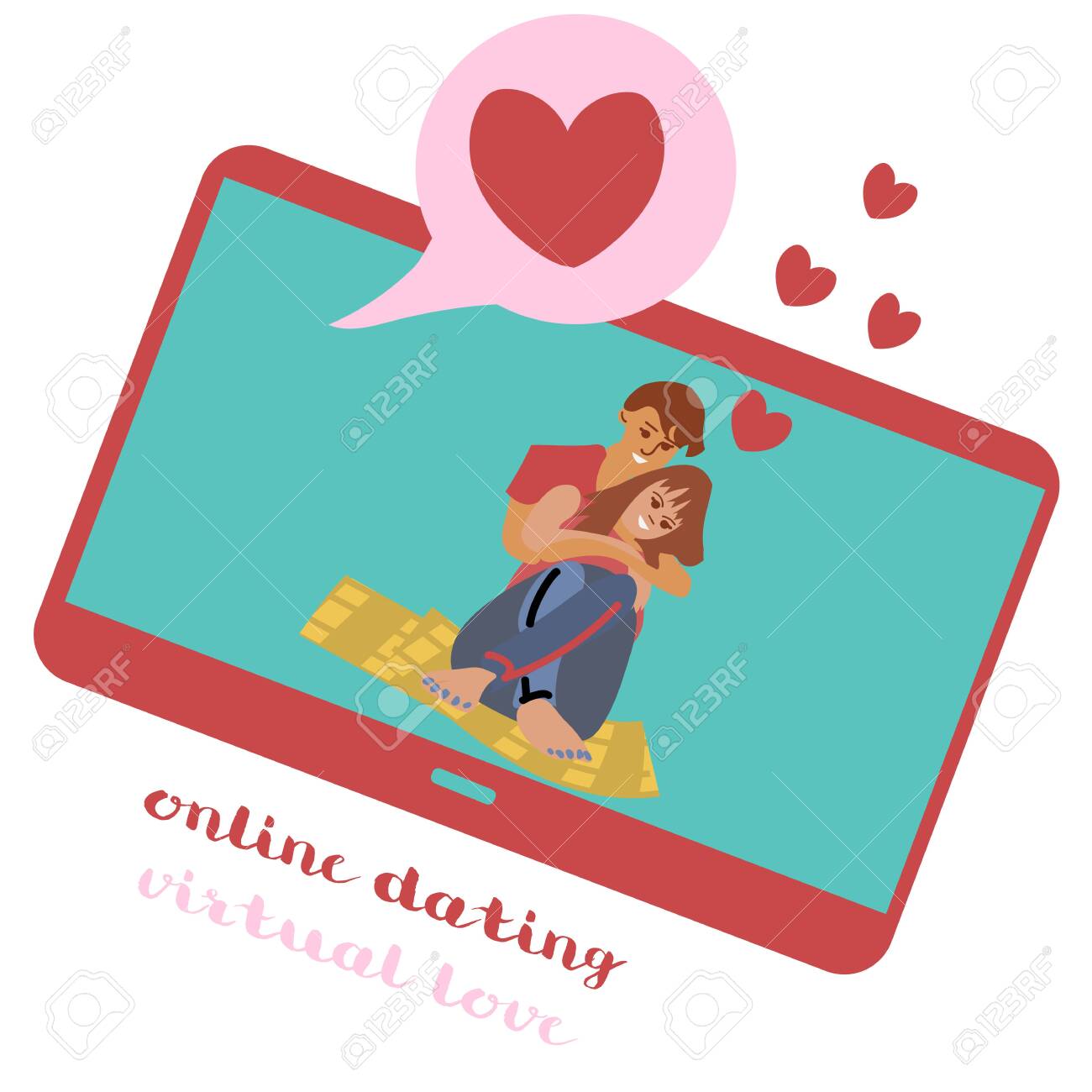Online Dating Service Virtual Communication And Searching Love Royalty Free Cliparts Vectors And Stock Illustration Image 143717712