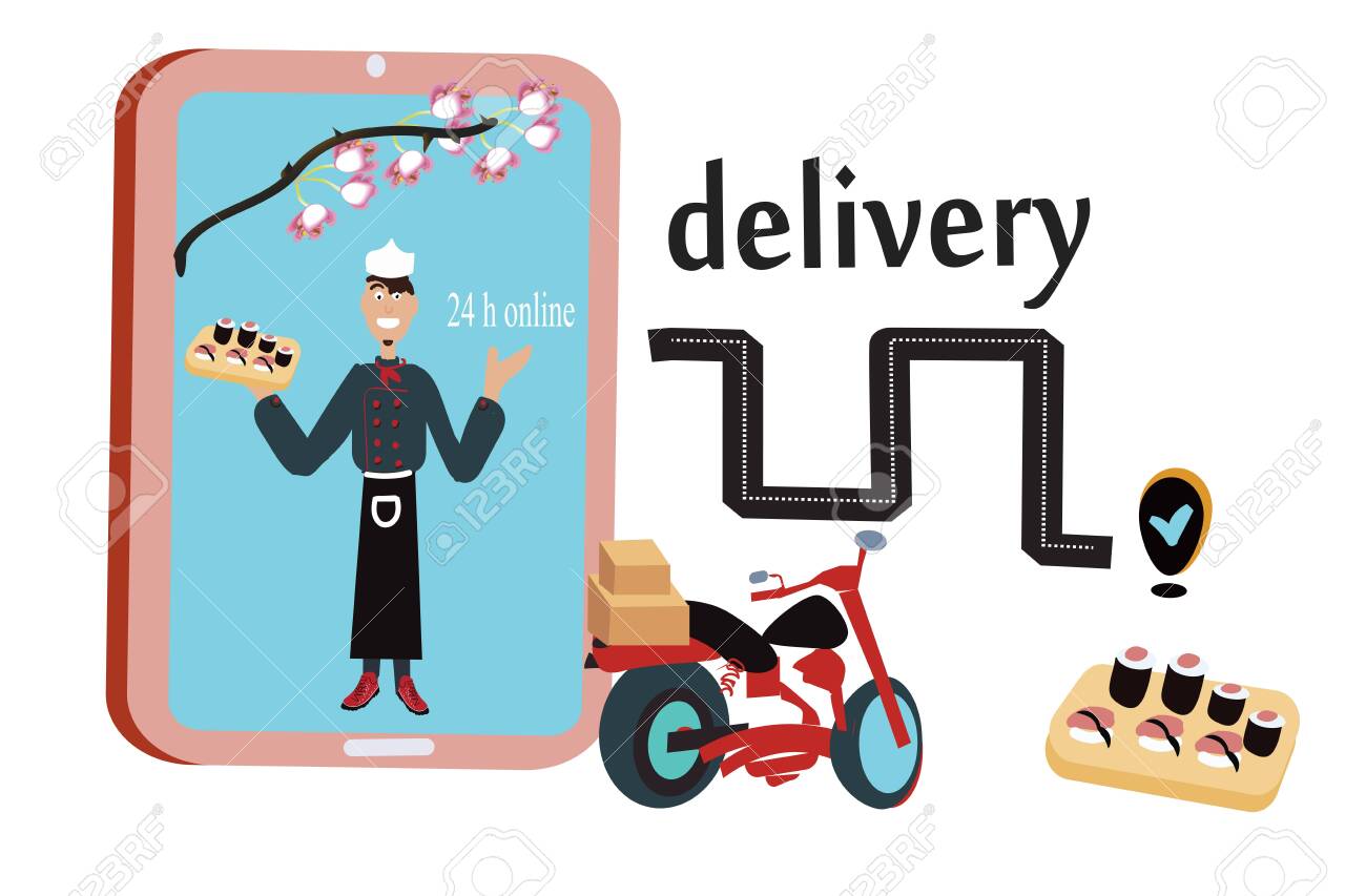 Vector of smartphone and sushi for Ecommerce concept, online shushi delivery - 149389620 Vector of smartphone and sushi for Ecommerce concept, online shushi delivery - 149389620