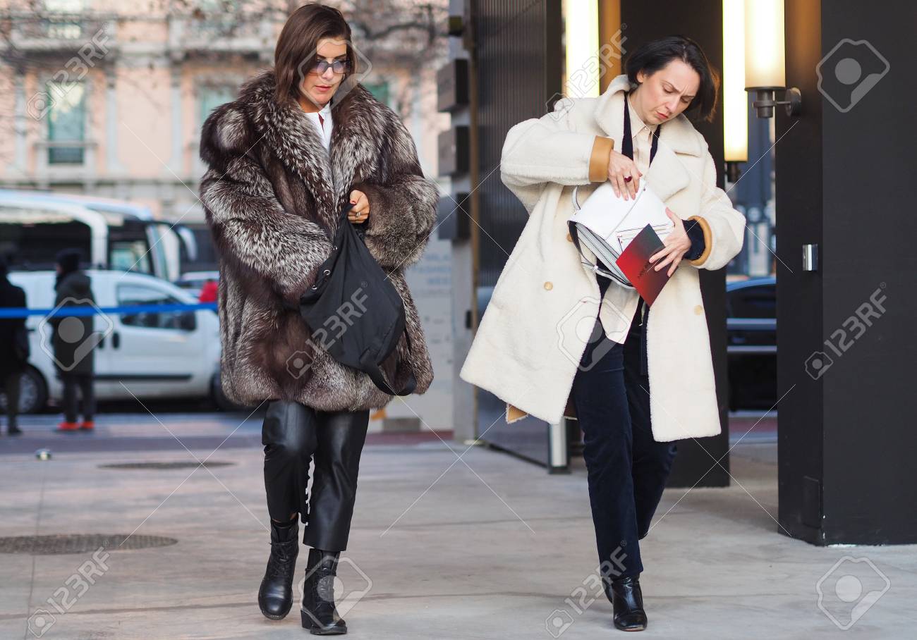 MILAN, Italy 12 January 2019 Fashion bloggers street style..