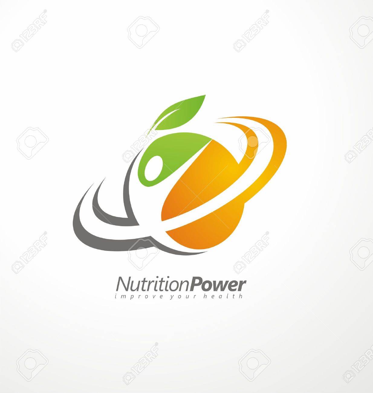 Organic Healthy Food Creative Symbol Layout Royalty Free Cliparts