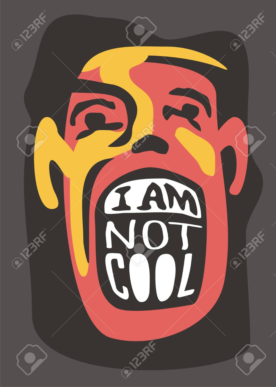 Artistic Funny Concept With Human Face And Creative Slogan Perfect