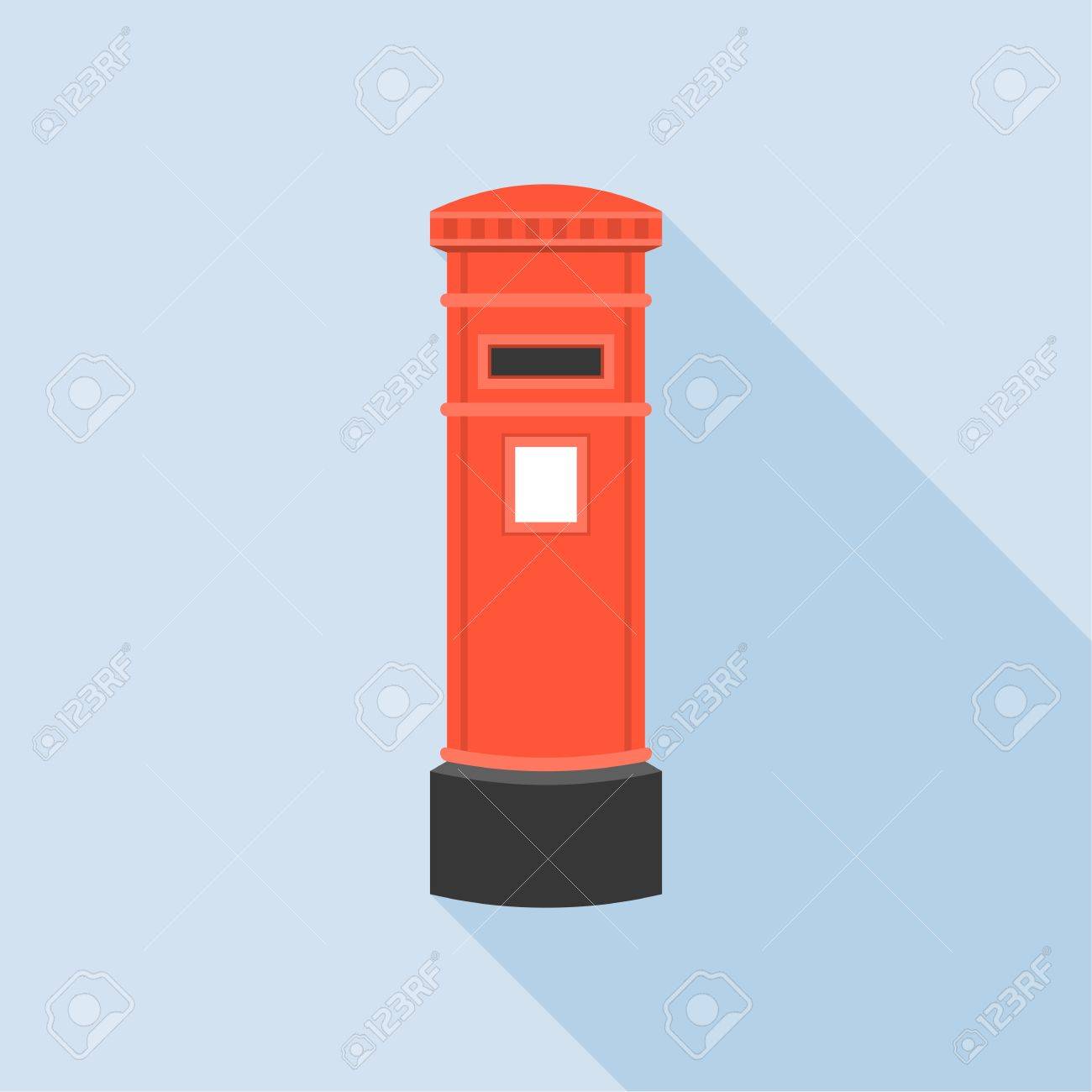 ポスト ボックス イラスト ポスト ボックス ベクトル長い影フラット デザイン ビンテージ赤い手紙郵便ポスト アイコンで分離されたメール ボックス ポストのメールします のイラスト素材 ベクタ Image