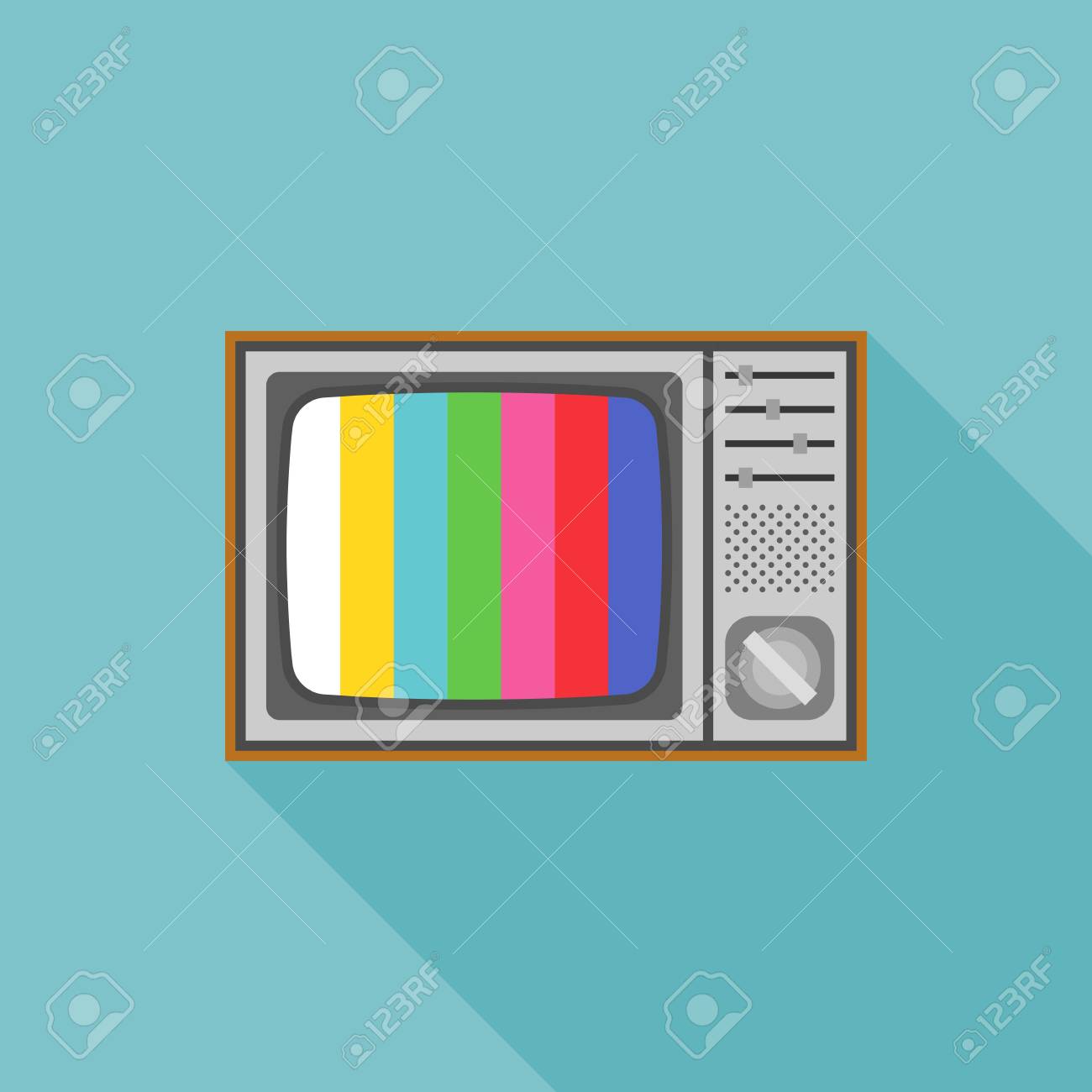 ビンテージ テレビ イラストやテレビのテスト パターン フラットなデザインのアイコン のイラスト素材 ベクタ Image